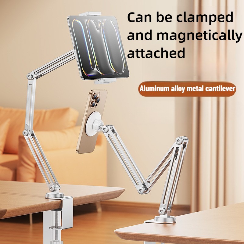 Cheap Tablet Accessories - 磁気タブレットスタンドホルダー、iPadデスクマウント、360度回転可能な折りたたみ式タブレットアームマウント ° 回転ベース、デスクやベッド用の電話ホルダー スタンド