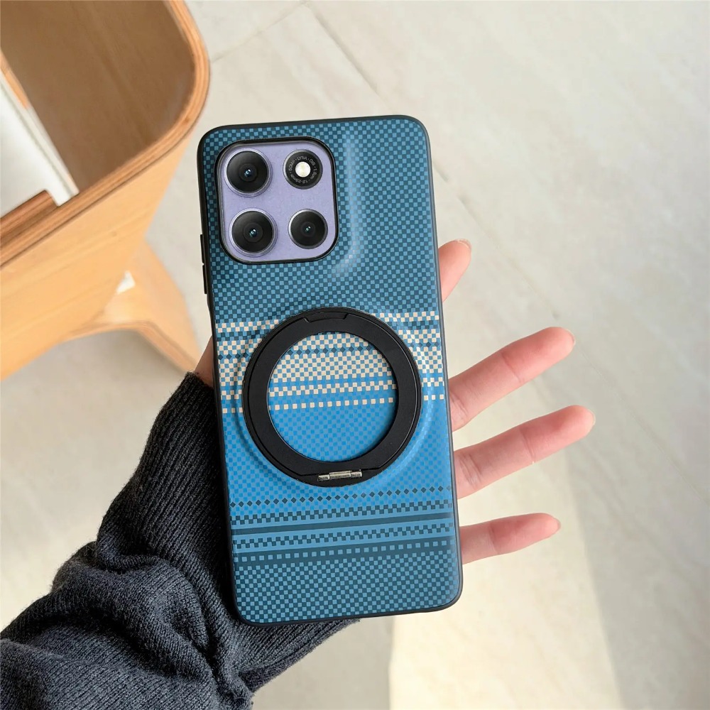 Motorola Tablet Accessories - 高級メタルリング付きマグネット式レザーケース Motorola Edge 60 70 Ultra