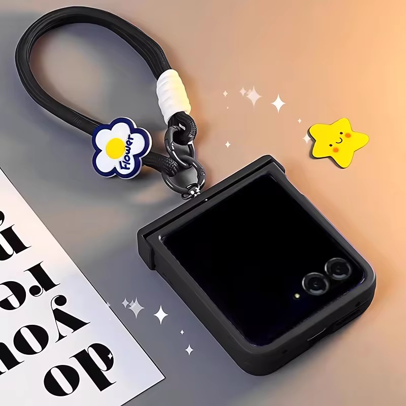 フラワーハンドストラップ付きヒンジ式スマホケース Samsu - Motorola Tablet Accessories のレビューと価格